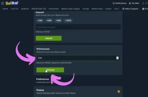 How to Withdraw Your Wins Betika step 2